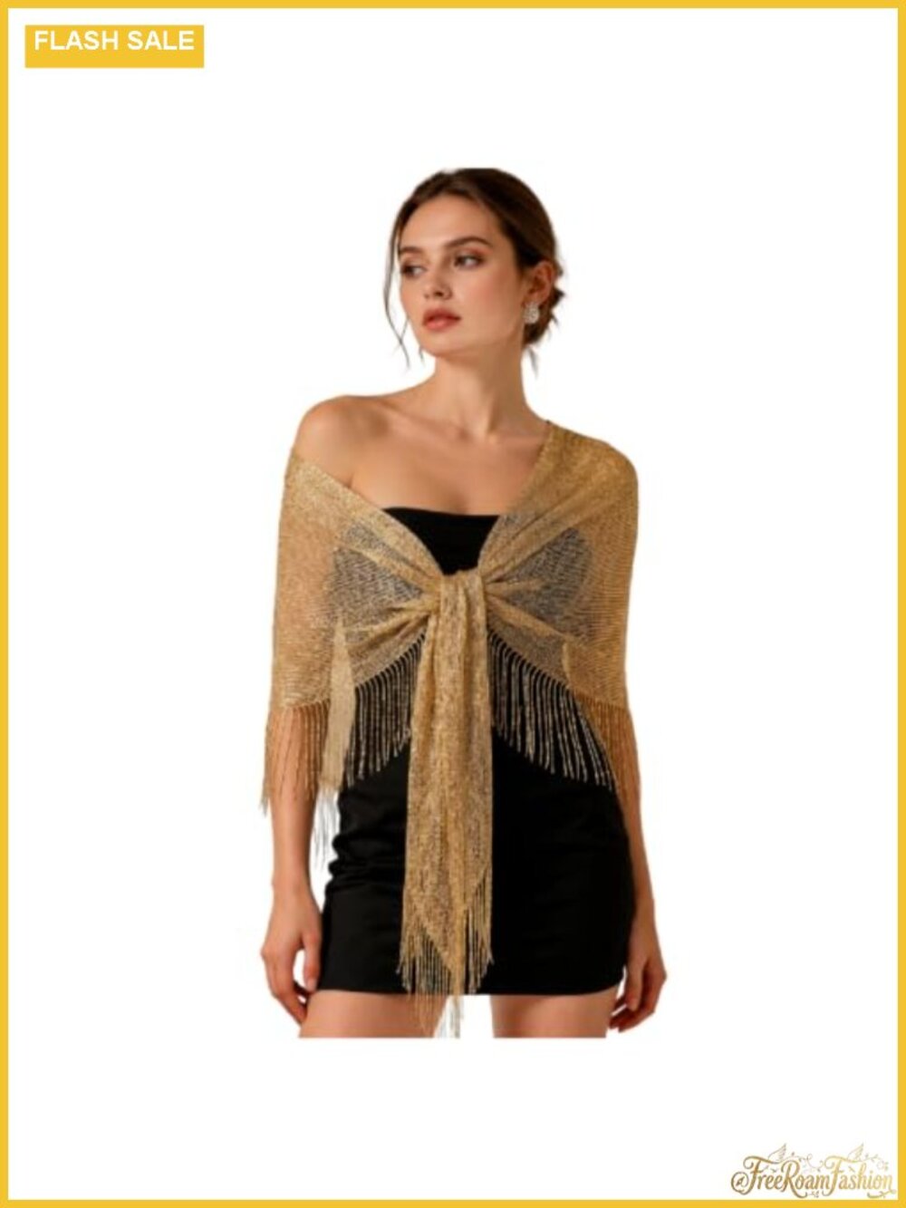 Metallic Sequin Scarf Fringe Shawl Wrap for Women Party Beach